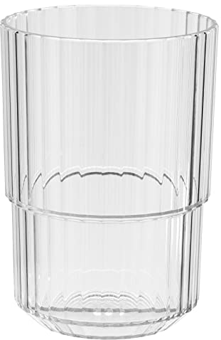 APS Bicchiere in plastica Tritan di alta qualità con 0,4 litri, senza BPA, impilabile, infrangibile, riutilizzabile, lavabile in lavastoviglie, 400 ml, trasparente