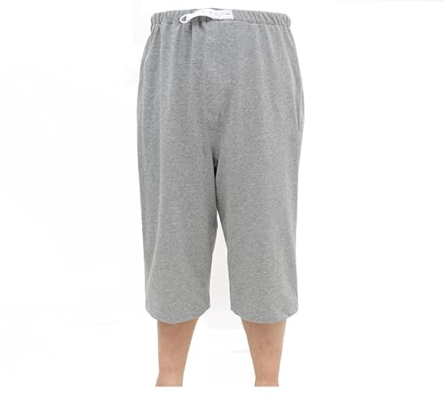 Urine Incontinence Cropped Pants for Men and Women, Washable Elastic Adjustable Reusable Patient Care Trousers for Adults, Elderly, Women's Physiological Periods (Gray/S)