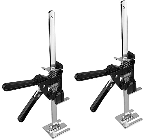 DBREAKS Lève-Plaques Manuel, 2 pièces Cric Manuel Meuble, 38cm Bras d'économie de Main-d'œuvre, Labor Saving Leve Meuble Cric Outil, pour les Planchers, Portes, D'armoires, Capacité de 260 kg