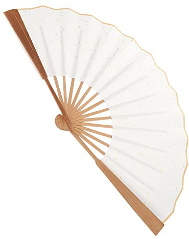 Ciieeo 1 Abanico De Papel De Arroz Abanico De Papel Abanico Japonés De Mano Abanico Plegado con Mango De Bambú Abanico Colgante Marrón para Mujer De Bambú