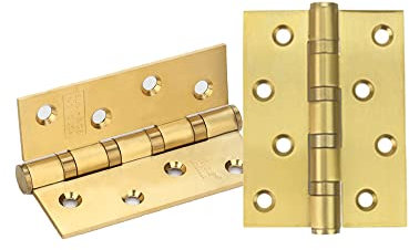 2 Stück Türscharniere, Edelstahl, verstellbare Innentüren-Verbindungsstücke, Möbelbeschläge, Türbänder für Holztüren, mit Schrauben, Stifte für Tore, Möbel, Schrank, gebürstetes Gold