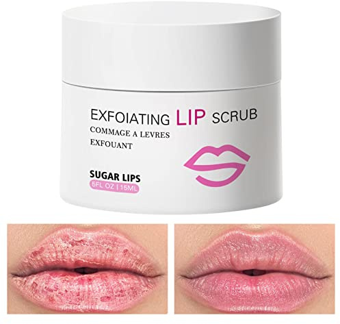 Lip Scrub - Organic Lip Balm Scrub for Lightening & Brightening Dark Lips,Lip Exfoliator Scrub, Sugar Lip Scrubs, Lip Sugar Scrub, Lip Care Products for Chapped Lips, Lip Scrubber, Lip Duqulle