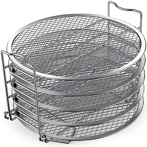HonFitat Dehydrator Rack Stainless Steel Steamer Stand Air Fryer Accessories Compatible with Instant Pot Air Fryer Crisp Lid 6 Quart