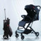 BAKAJI Passeggino Easy Ultra Leggero con Chiusura Facilitata Portata Massima 15 kg, Schienale Reclinabile con Cintura di Sicurezza a 5 Punti, Pieghevole con Una Mano, Salvaspazio (Nero)