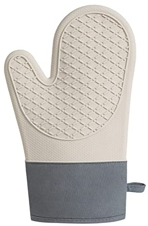PacuM Silicone Insulated Gloves, Double Anti-scalding Design,Extreme Heat Resistant, Microwave Gloves, Anti-scalding Insulation Oven Special Kitchen Baking Thickened High-Temperature Steamer,Beige