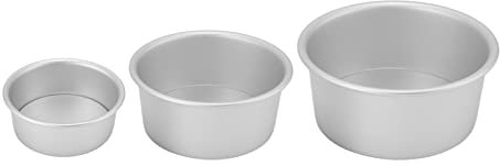 Juego de Moldes para Pasteles de 4, 6 y 8 Pulgadas, Aleación de Aluminio, Redondo, para Hornear, Capa de Acero Inoxidable, Cumpleaños, Bodas, Hornos, Moldes para Hornear, Lata a