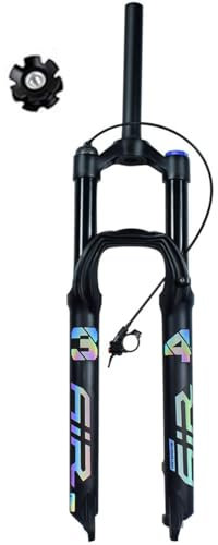 27.5 29 Zoll Mountain Front Gabel Mountainbike Federgabel Gabel 1-1/8 Gerader Rohr Fahrrad Luftgasfederung Gabeln Federweg 140mm QR 100×9 Mit Lockout-Funktion (Color : Black Remote, Size : 27.5inch