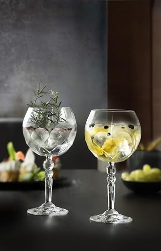DIAMANTE Coppia di bicchieri da gin Copa 'Mixologist' - Set di 2 bicchieri da gin in cristallo perfetti per cocktail - Confezione regalo bordeaux
