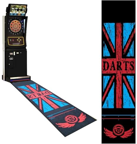 MTTXY Dart Board Mat with Throw line, 116x27inch Non-Slip Dart Mats Rubber Floor Protect Rugs Darts Training Carpets, Shock Absorbing, Rubber Material