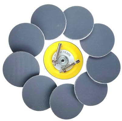 Wanmutrun 75mm Imperméable Papier Abrasif Set Hook and Loop 90pcs Grain1200 Carbure de Silicium Disques abrasifs Convient pour les Petites Machines à Polir