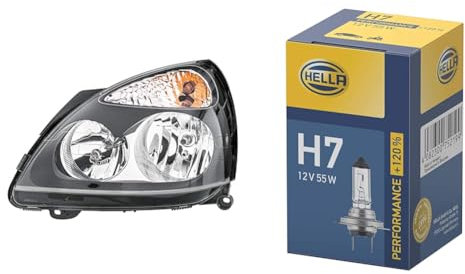 Hella Halogen-Hauptscheinwerfer - für u.a. Renault Clio II (BB_, CB_) - ECE - für Rechtsverkehr - links & Halogen-Glühlampe - H7 - Performance + 120%