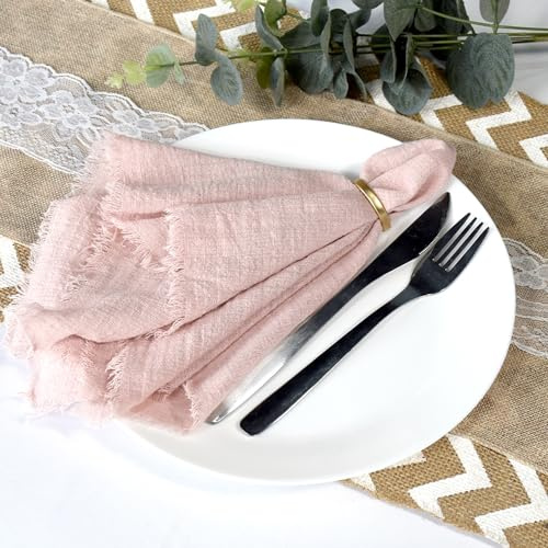 WedDecor 50,8 cm altrosa Baumwolle Polyester Tischservietten für Zuhause, Hotel, Esszimmer, Hochzeit, Bankett, Party, Events, leicht und maschinenwaschbar, 6 Stück