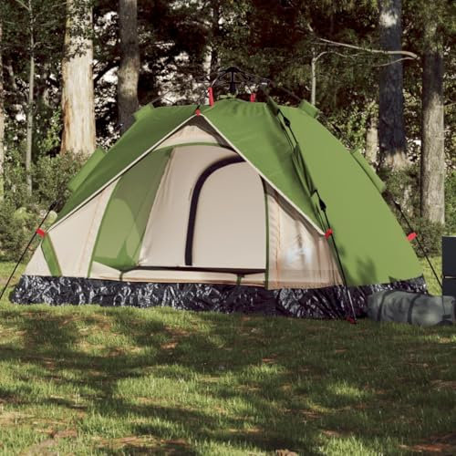 Tino Tech Tente de camping dôme pour 2 personnes - 210 x 150 x 130 cm - En polyester - Vert - Coupe-vent - Tente familiale - Grande tente à lancer - Tente de festival - Tente de trekking pour famille