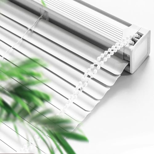 Aluminum Blinds for Windows,25mm Slat Blackout Horizontal Blinds,Anti-éblouissement Room Darkening Window Shutter,40/60/80/90/100/105/110/120/135cm Aluminium Venetian Blind,White-40x130cm/15.7x51in