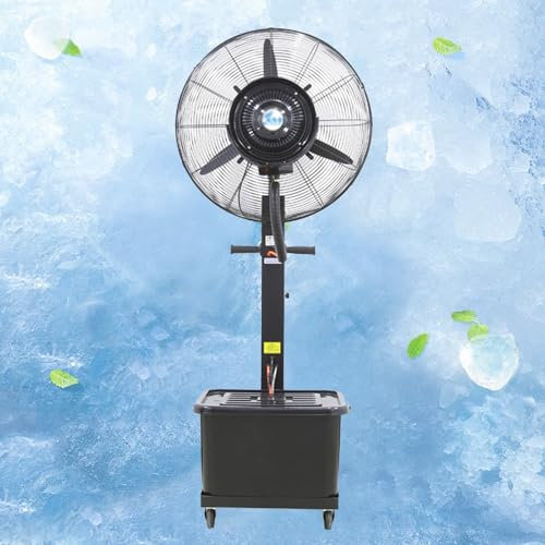 MZQMK Heavy Duty High Velocity Pedestal Fan,Industrial Standing Fan With Adjustable Height And Tilt,Metal Fan For Industrial, Commercial, Residential, Greenhouse(A)