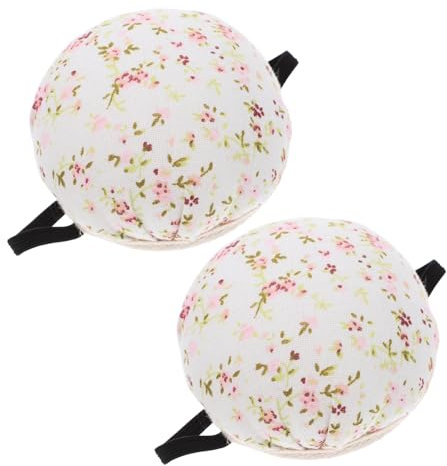 Housoutil 2piezas Paquete De Alfileteros Blancos Para Muñeca Con Correa Elástica Forma De Calabaza Aguja Para Coser Uso Costura o Manualidades Accesorio De Costura Reposaalfileres