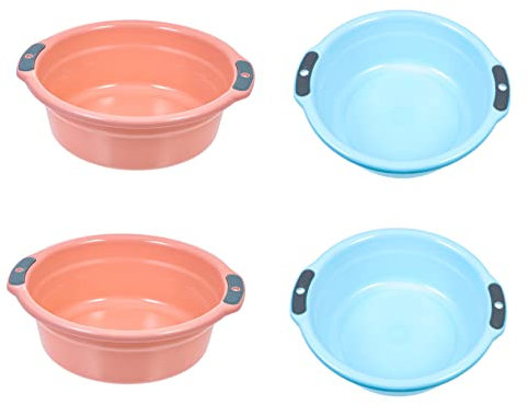 WEKADRIN 4pcs Hanging Wash Basin Bathroom Washbasin Medium Size Thickened Double Handle Home Foot Handwashing Basin for Kitchen and Laundry Random Color