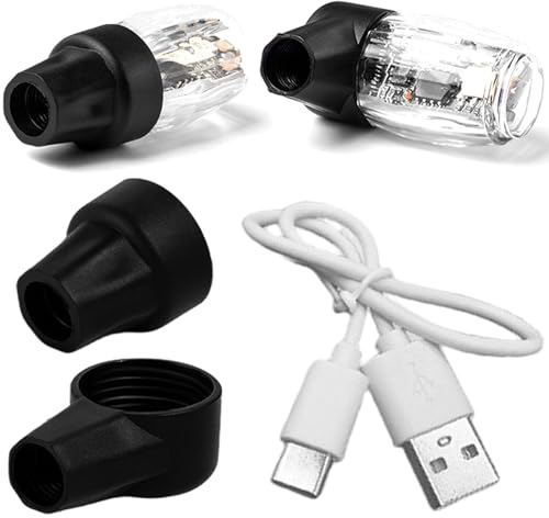 Lot de 2 Bouchons de Valve Pneu Lumineux à LED, étanches et à détection Vibrations, Rechargeables, Type C, pour Voiture, vélo, Accessoires