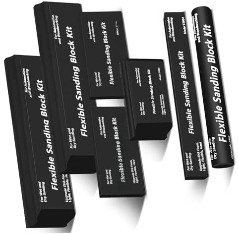 RGYBAO Lot de 7 blocs de ponçage pour le travail du bois automobile, ponceuses sèches et humides, multi-usages, éponges, blocs de ponçage à la main