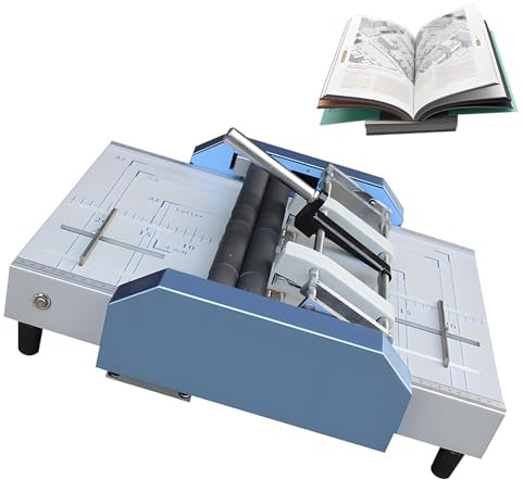 EpyGnom Machine à Brochures Machine à Plier et Relier Le Papier A3 Agrafeuse-Plieuse de Brochures A3 Max 31,5 X 43,9 Cm Plieuse-Plieuse de Papier pour éColes Imprimeries et Bureaux Blue