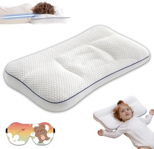 Dreamynest Comfort Kinder, Dreamynest Kopfkissen, Maschinenwaschbar Ergonomischen Kinderkissen, Weich Atmungsaktiv, Drei Altersgruppen, Es Gesünder, Ruhiger Und Erholsamer (Kein Kissenbezug,H3:6-12)
