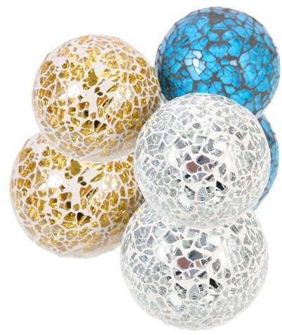 Alipis 6 Bolas de Cristal Decorativas Redondas para Mesa Diseño Creativo y Material Resistente de Vidrio y Espuma para Fiestas Temáticas y Festivales Musicales