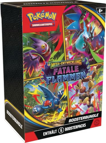 Pokémon samlarkortspel: Boosterbundle Mega-utveckling – fatale lågor (6 boosterförpackningar)