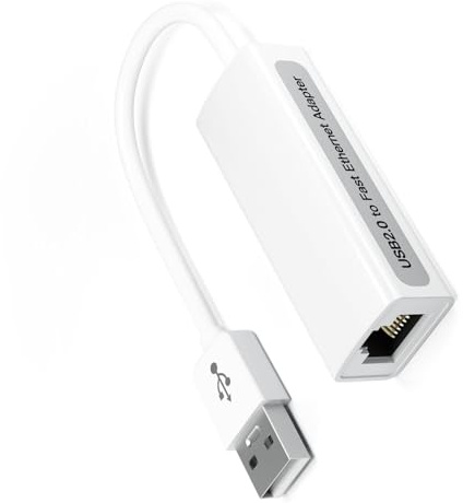 FANSHINUO Adaptador de tarjeta de red Ethernet USB 2.0 a RJ45 de 10/100 Mbps para conexión de red de alta velocidad USB A a convertidores Ethernet