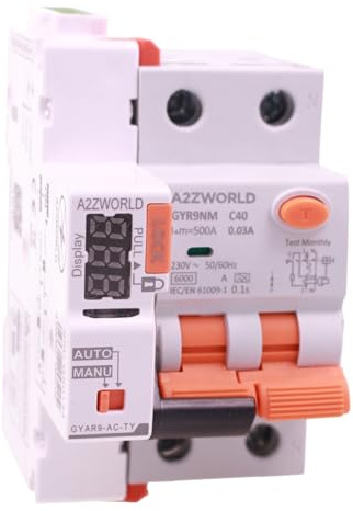Interruttore Magnetotermico Differenziale WIFI Riarmo Automatico, RCBO Tipo A Curva C, Idn 30mA / 0.03A, In 32A, APP Tuya Smart Life, 1P+N 6kA, 3 Moduli, Controllo Remote e Manuale