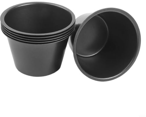 Zeroupshop 6 teglie per muffin in acciaio al carbonio, 100 ml, non sagomate per friggitrice ad aria, torte rotonde per crostata di uova per cuocere mini torte e flan (tazza alta da 200 ml)