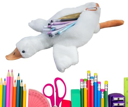 Cute Pencil Pouch - Plush Animal Case, Large Pen Storage Organizer | Stationery Bag - for School Supplies Storage | Soft Plush Animal Design with Spacious Interior for Kids Teens Office Use