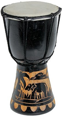 20cm Djembe Trommel Bongo Elefant Schwarz A1