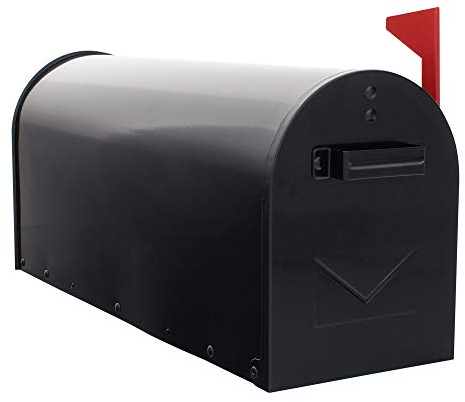 Profirst Mail PM 630 US Mailbox Schwarz pulverbeschichtetes verzinktes Stahlblech HxBxT 220x165x480 mm Postmelder zur Montage auf Ständer vorgesehen Briefkasten