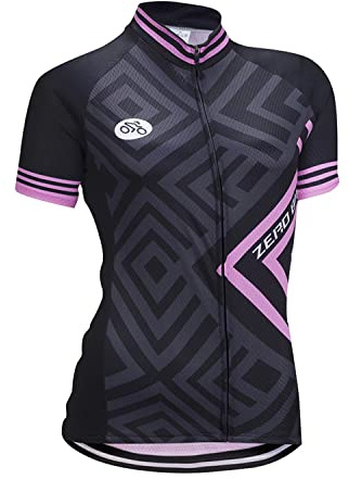 Damen Atmungsaktiv Schnelltrocknend Fahrradtrikot, Outdoor Kurzarm Radsport-Shirt