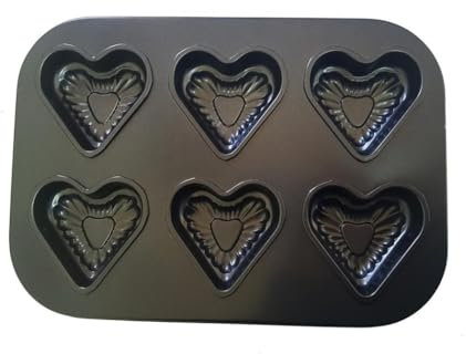 OISE ART STORE Trade Shop - Teglia da Forno Forma Cuore Muffin Cup Cake Alluminio Vassoio Antiaderente Dolci