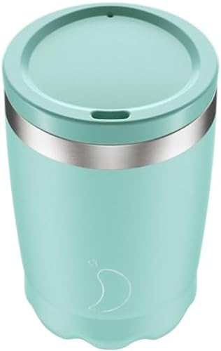Chilly's Original Tazza da caffè - Tazza Termica da Viaggio per Bevande Fredde e Calde - con Coperchio - Tazza Isolata Sottovuoto a Doppia Parete - Acciaio Inox - Verde Pastello, 340ml