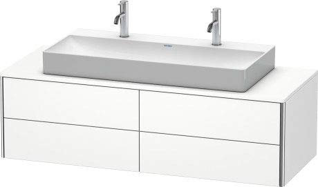 Duravit XSquare Waschtischunterbau wandhängend 140,0 x 54,8 cm, 4 Schubkästen, für Waschtisch Vero Air, Farbe (Front/Korpus): Dolomiti Grey Hochglanz Lack - XS4915M3838