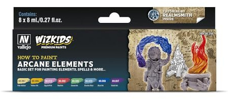 Vallejo 780258 - Farb-Set, WizKids Arkanen-Elemente, 8 x 8 ml -