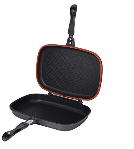 Focket Padella Portatile Antiaderente Ribaltabile, Doppia Padella per Frittata, Pentola Quadrata per Casa, Esterno