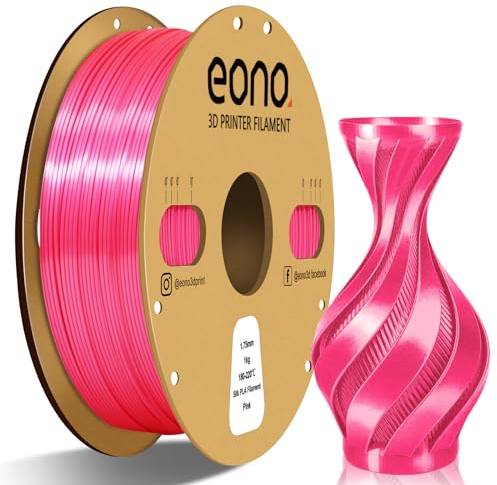 EONO Silk PLA Filament 1.75 mm für 3D Drucker Shiny Hochglanz 3D Drucker Filament 1,75 PLA 1kg(2,2lbs), Maßgenauigkeit +/- 0.03 mm, Silk Rosa