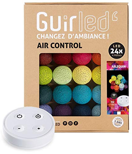 Ghirlanda luminosa con palline di cotone a LED USB, telecomando senza fili, caricabatterie doppio USB 2 A incluso, 4 intensità diverse, 16 o 24 palline