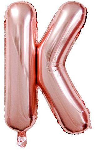 Lepep 85 cm Rose Gold Luftballons Zahlen von 0 bis 9 Buchstaben von A bis Z Party Deko Ballons für Geburtstag Babydusche Brautparty Hochzeit Abschlussball Folienballons Dekoration (Buchstabe K)