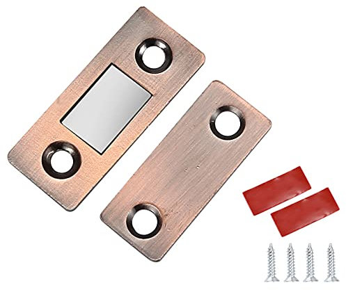 Cierre magnético para puerta de gabinete ultrafino, paquete de 5 pestillos magnéticos de acero inoxidable, cierrapuertas de puerta para ventanas correderas de cocina, color rojo