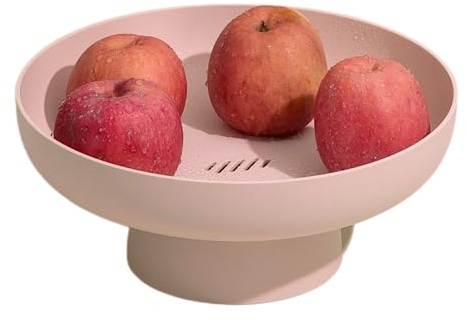 Onefitow Frutero Cesta de Frutas para Encimera, Cestas de Almacenamiento y Organización, Centro de Mesa Decorativo para Cocina o Mesas de Comedor (Rosa)