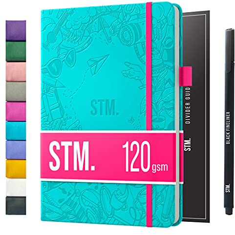 Scribbles That Matter Notizbuch A5 Dotted Bullet Journal Buch und Stift - Gepunktet Notebook A5 - Auslaufsicheres 120g dickes papier, 215 Seiten, Hardcover Bujo, Hardcover Dot Grid note book