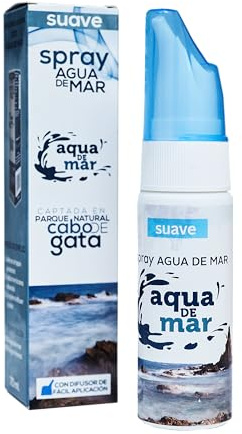 Spray de Agua de Mar 70ml Bote de Plástico Reutilizable con Tapón de Seguridad - P. Natural Cabo de Gata - SUAVE (DISOLUCIÓN AGUA DE MAR Y AGUA DESIONISADA)