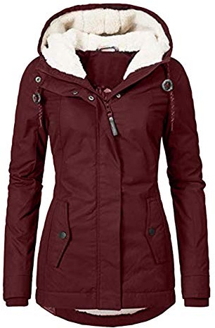 HHMY Parka Mujer Invierno, Chaqueta Cálida de Pelo de Peluche Abrigo de Invierno Con Forro Impermeable Parka de Invierno Gruesa Abrigo Chaqueta de Vellón Chaqueta Acolchada Cortavientos Chaqueta de