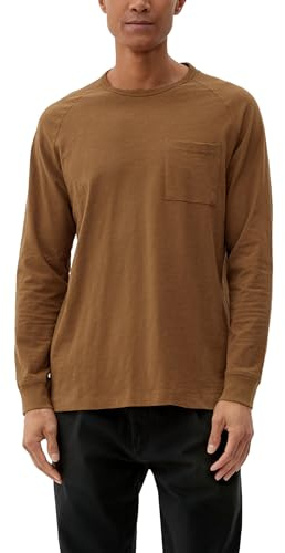 s.Oliver Herren T-Shirt Langarm, Braun, L
