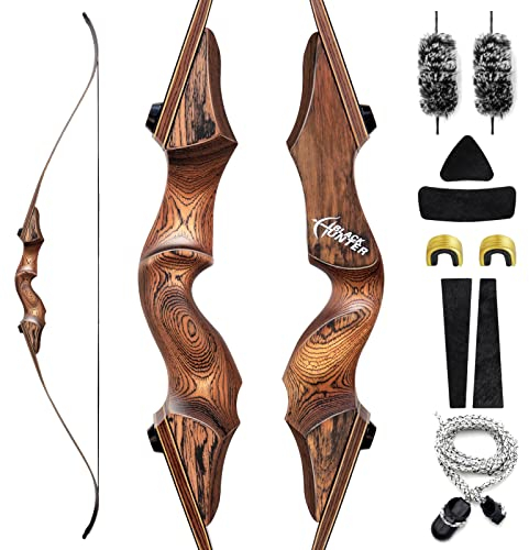 Black Hunter 60 Zoll Recurvebogen 20-60 Lbs Takedown Sportbogen Mit Zubehör Jagd Recurve Für Rechtshänder Anfänger Erwachsene (45LBS)