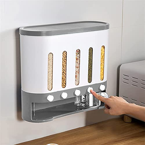EdirFtra Cereal Dispenser Storage Containers Food Dispenser Wall Mounted Cereal Dispenser Cornflakes Storage Dispenser for Storing Cereals, Flour, Rice,A